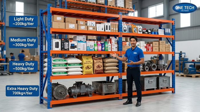 Chọn tải trọng kệ trung tải Đắk Lắk Cách chọn tải trọng kệ trung tải theo nhóm hàng lưu trữ