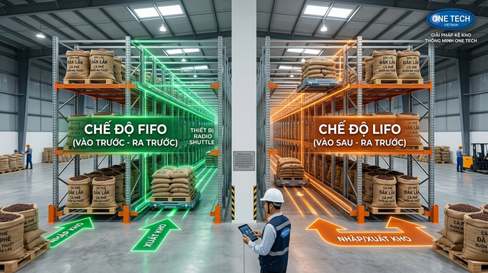 Mô hình FIFO và LIFO trên kệ Radio Shuttle Đắk Lắk