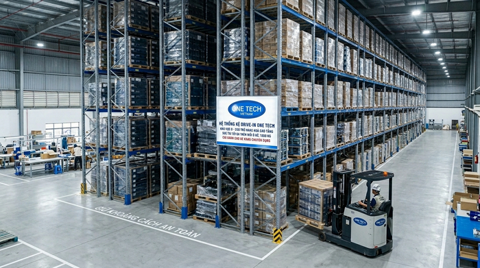 Kệ drive in thực tế dạng block sâu cho kho công nghiệp