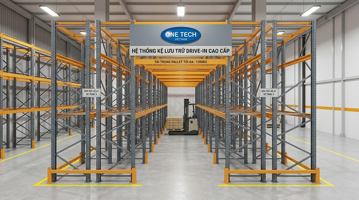 Hệ thống racking drive in cho kho hàng đồng nhất