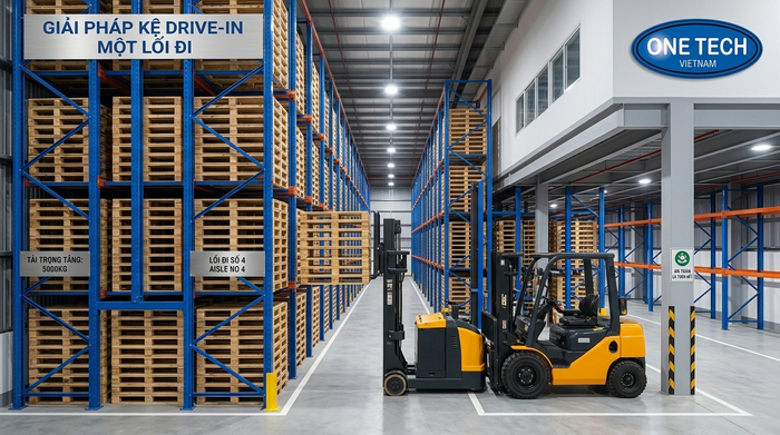 Mẫu kệ drive in lưu trữ pallet theo chiều sâu