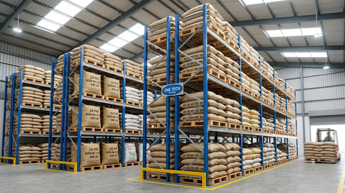 Kệ pallet Đắk Lắk cho kho nông sản Kệ pallet Đắk Lắk dùng trong kho nông sản cà phê và hồ tiêu