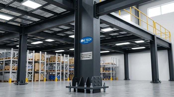 Cột trụ thép chịu lực của kệ sàn mezzanine Đắk Lắk