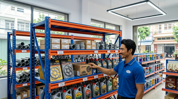 Kệ trung tải cho cửa hàng vật tư Đắk Lắk Kệ trung tải cho cửa hàng vật tư và đại lý tại Buôn Ma Thuột