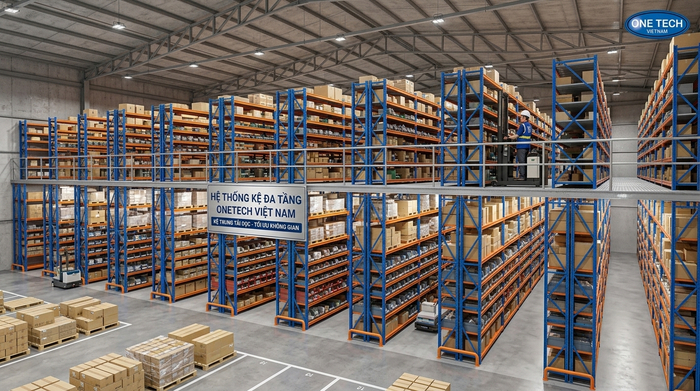 Kệ để hàng nhiều tầng cho kho Đắk Lắk Kệ trung tải nhiều tầng giúp tăng sức chứa kho hàng