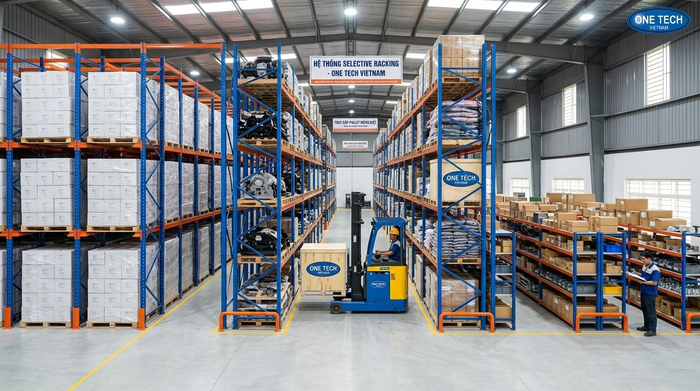 So sánh kệ drive in và kệ selective trong kho pallet