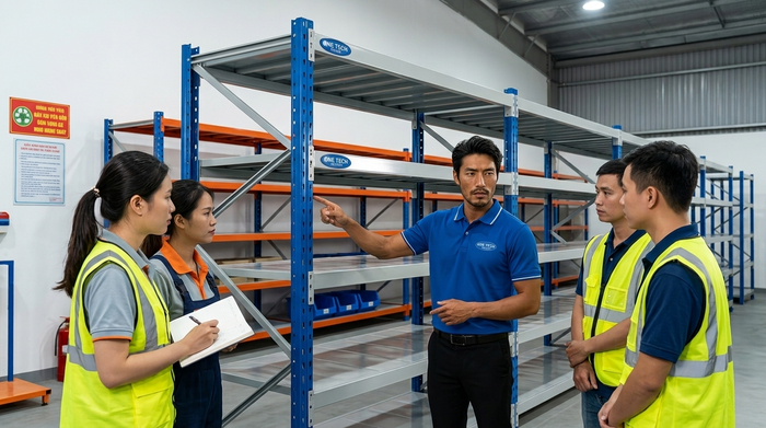 Bàn giao và đào tạo vận hành kệ kho thông minh cho nhân viên kho