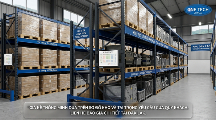 Báo giá kệ kho thông minh Đắk Lắk theo mặt bằng và tải trọng