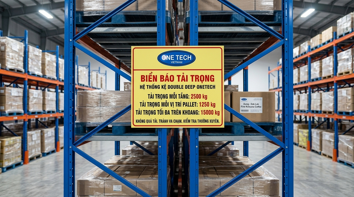 Biển báo tải trọng kệ Double Deep Đắk Lắk Biển báo tải trọng trên kệ Double Deep Đắk Lắk