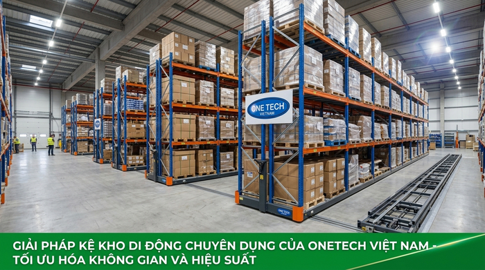 Kệ kho di động trên ray dẫn cho kho hàng tải nặng