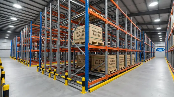 Nguyên lý hoạt động kệ Push Back Đắk Lắk Nguyên lý hoạt động của Kệ Push Back Đắk Lắk trong kho pallet