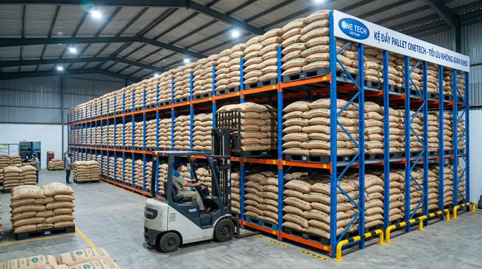 Kệ Push Back cho kho cà phê Buôn Ma Thuột Kệ Push Back trong kho cà phê tại Buôn Ma Thuột Đắk Lắk