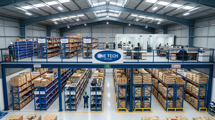 Kệ sàn Mezzanine tăng diện tích sử dụng kho tại Đắk Lắk