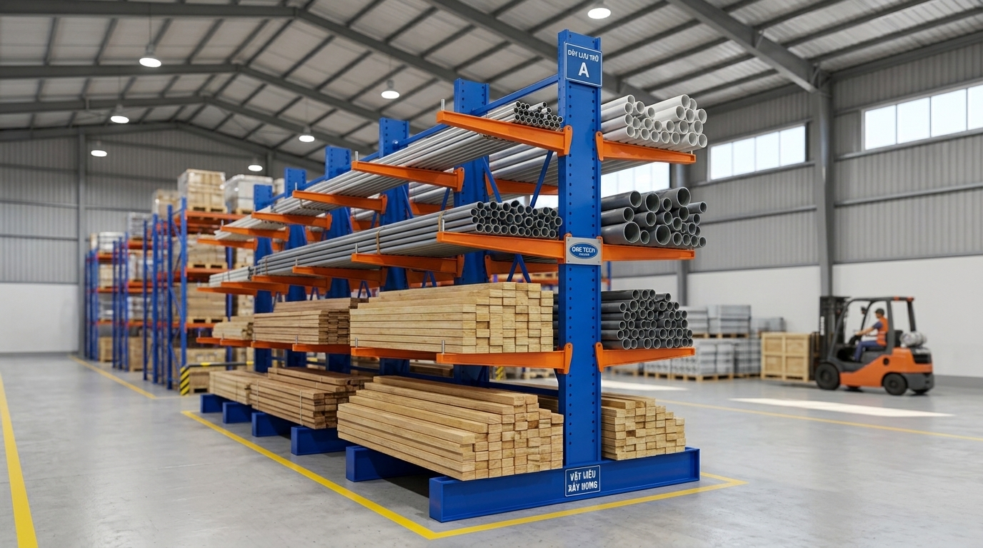 Kệ tay đỡ đôi tại Buôn Ma Thuột giúp lưu trữ hàng dài hai mặt
