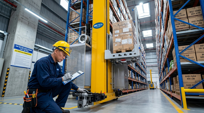 Kiểm tra an toàn Stacker-Crane Đắk Lắk Kiểm tra an toàn hệ thống Stacker-Crane Đắk Lắk trong kho tự động
