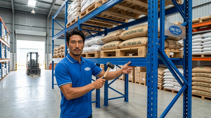 Quy trình lắp đặt kệ sắt công nghiệp tại kho Đắk Lắk