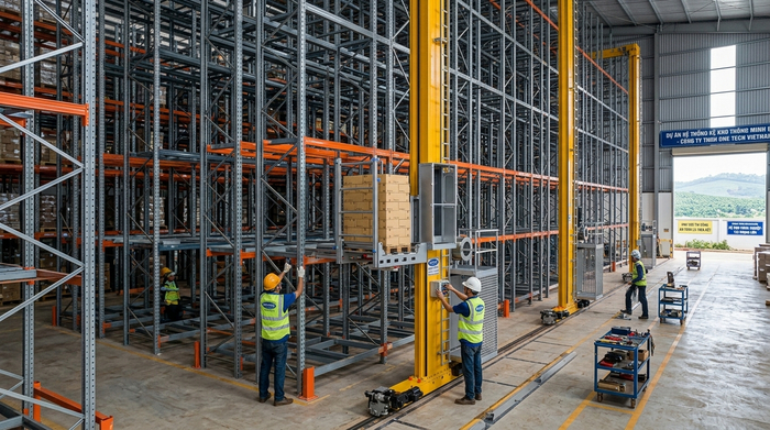Lắp đặt Stacker-Crane Đắk Lắk tại Buôn Ma Thuột Lắp đặt Stacker-Crane Đắk Lắk tại kho hàng Buôn Ma Thuột