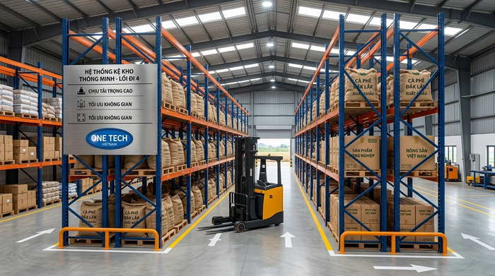 Thiết kế lối đi xe nâng cho hệ thống kệ kho thông minh tại Đắk Lắk