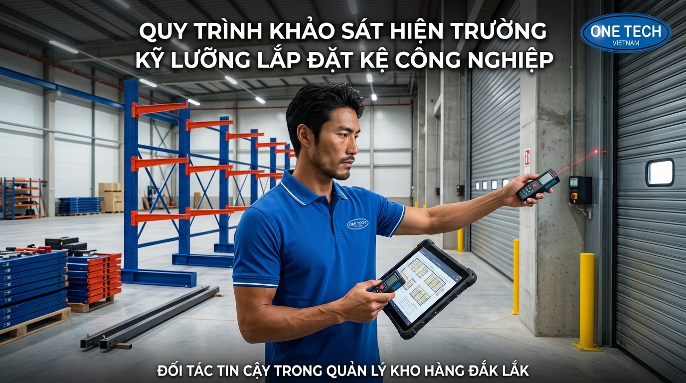 Khảo sát mặt bằng trước khi lắp kệ tay đỡ Đắk Lắk cho kho hàng nặng