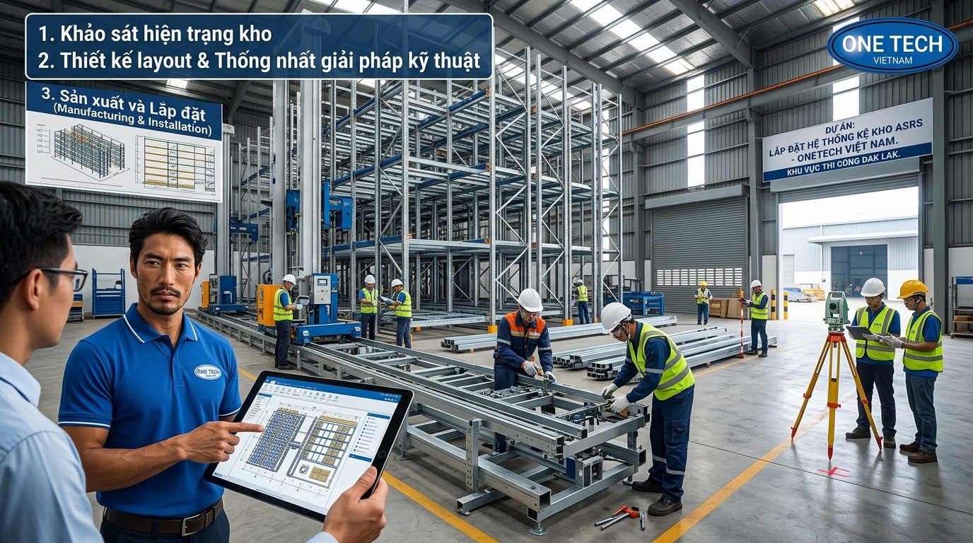 Quy trình khảo sát thiết kế lắp đặt kệ kho ASRS tại Đắk Lắk