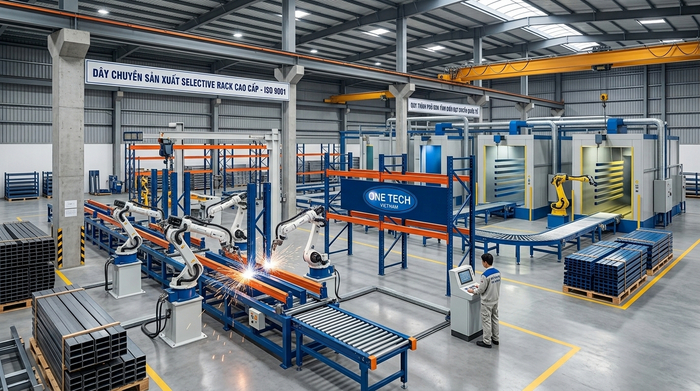Quy trình sản xuất kệ Selective chuẩn ISO tại OneTech Quy trình sản xuất kệ Selective chuẩn ISO tại OneTech