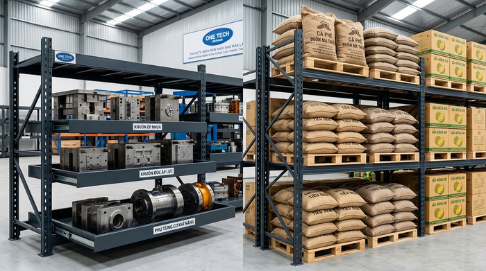 So sánh kệ khuôn và kệ pallet trong kho Đắk Lắk