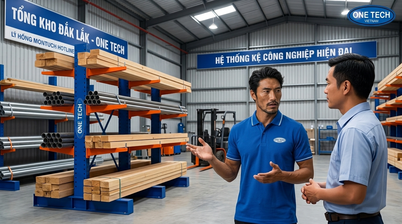 Tư vấn kệ tay đỡ Đắk Lắk theo mặt bằng kho thực tế bởi Kệ kho hàng Đắk Lắk OneTech