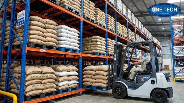 Ứng dụng kệ Push Back trong kho nông sản Đắk Lắk Ứng dụng Kệ Push Back Đắk Lắk trong kho nông sản