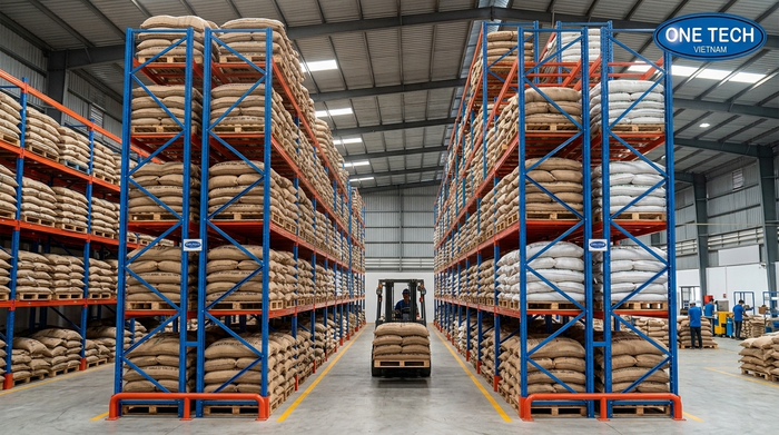 Ứng dụng kệ Selective trong kho chế biến cà phê Đắk Lắk Ứng dụng kệ Selective trong kho chế biến cà phê Đắk Lắk
