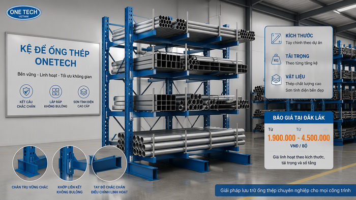 Báo giá kệ để ống thép Đắk Lắk Báo giá kệ để ống thép Đắk Lắk theo kích thước và tải trọng