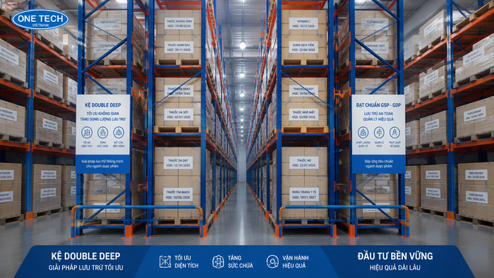 Kệ Double Deep tăng mật độ lưu trữ cho kho dược phẩm