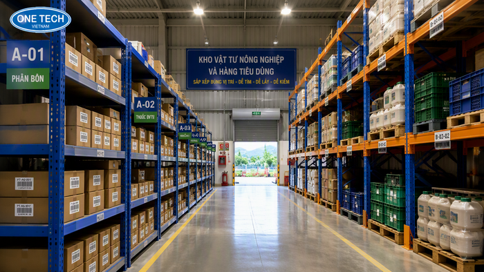 Kệ kho vật tư nông nghiệp tại Đắk Lắk cần phân loại rõ mã hàng