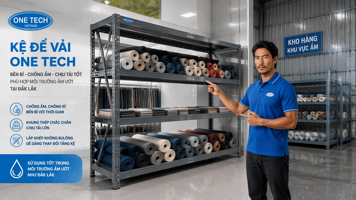 Kệ sắt sơn tĩnh điện để vải chống ẩm cho kho Đắk Lắk