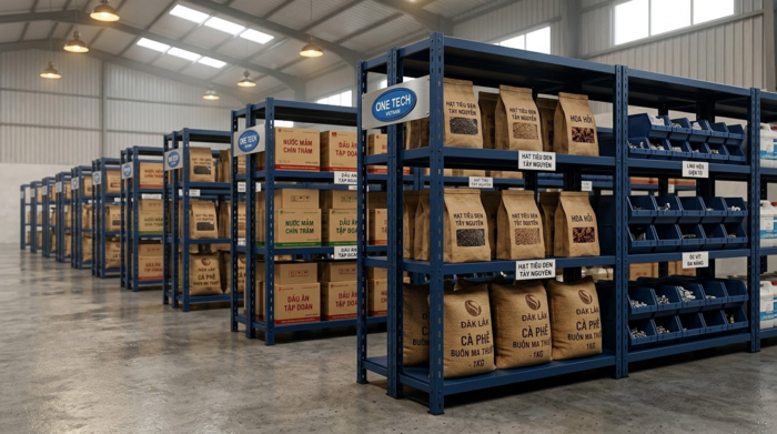 Kệ tải trọng nhẹ trong kho nông sản tại Đắk Lắk
