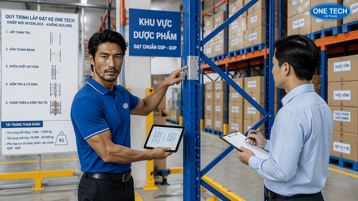 Quy trình lắp đặt kệ kho dược phẩm tại Đắk Lắk