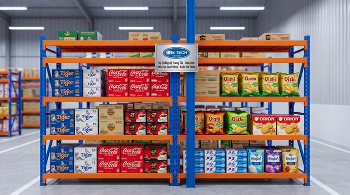 Kệ trung tải chịu tải trọng cao cho kho FMCG Kệ trung tải FMCG cho khu soạn hàng tại Buôn Ma Thuột